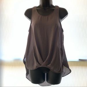 ASTR Sheer High-Low Grey Tank